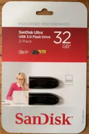 SanDisk 32GB Ultra High Speed USB 3.0 Flash Drive - SDCZ48-032G-A16BJ 2 Pack