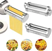 Kenwood 3 in 1 Pasta Attachment for KVC/KVL Food Processor, Stainless Steel With Roller and Spaghetti Table