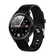 L9 Full Round Touch Screen Stainless Steel Bezel ECG Heart Rate O2 IP68 Facebook Display Business Smart Watch BLACK COLOR