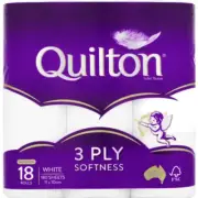 Quilton Toilet Tissue White 3 ply 18 Pack 0-818313N/5