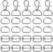 50Pcs Keychain Bulk with Key Chain Swivel Hook D Rings and Slide Buckles for Han