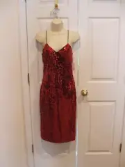 NWT $299 SHO MAX RED solid sequin Prom party Dance dress 7/8
