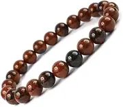 Ganesha Arts Natural Mahogany Obsidian Bracelet 8 mm Crystal Stone Bracelet Round Shape, Medium, Elastic, no gemstone