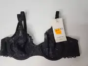 Berlei Luxury Lace Plunge Underwire Bra sz 10B Black BNWT B