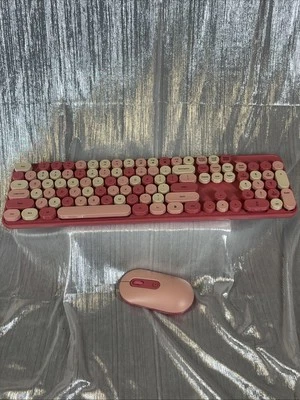 Wireless Keyboard and Mouse Combo 2.4G Computer Keyboard and Mouse Set Pink