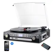 Bluetooth Record Player with Stereo Speakers Turntable for Vinyl to MP3 with ...