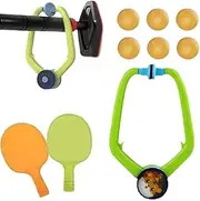 Hanging Table Tennis Trainer Portable Set, Table Tennis Trainer, Portable Pingpong Ball Set with Ping Pong Balls&Paddle,Indoor Hanging Table Tennis, Indoor (2 Rackets 6 Balls)