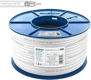 EDISION ICX-250 Coaxial Cable 250 m, Antenna Cable 130 dB Indoor PVC White, Steel/Copper Inner Conductor CCS, SAT Cable, Suitable for DVB-S2, DVB-T/T2, DVB-C, BK Systems, CCTV, Plastic Spool 250 m