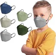 50 Pieces Disposable 94 Face Mask for Kids Mix Color 4 Ply Face Mask 3D Shaped 4 Layer Facemask for Kid Children Boys Girls Daily Use
