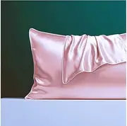 【2 Pack】 100% Mulberry Pillowcases for Hair and Skin, Super Soft Pillow Cover Wrinkle Resistant with Envelope Closure (Pink, 50x75cm(Pack of 2))