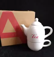 Avon Cozy Tea For One New In Box Stacking Single Serve Teapot and Cup Set READ