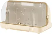 Baby Bottle Drying Rack - Cup Holder with Anti Dust Cover | Clear Bottle Storage Container Cover with Drain Tray | Furniture Organizer