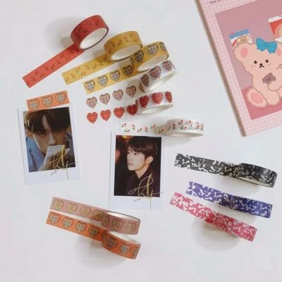 Heart Tulip Adhesive Washi Tape DIY Decorative Masking Sticker Sealing Materials