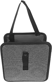 GLEAVI Car Organizer Back Seat Rhinestones Car Trash Can Foldable Car Backseat Organizer Car Garbage Can and Trash Bag Waste Bin Car Seat Storage Hanging Organizer - Black