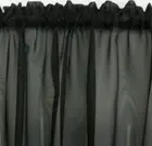 2 metre wide BLACK Sheer Voile Curtains Rod Pocket Bathroom Kitchen Caravan Cafe