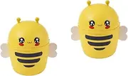 LABRIMP 2pcs Small Bin for Desk Bee Theme Trash Can with Lid Mini Garbage Can for Office or Home