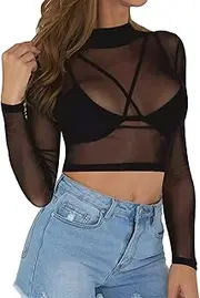 Summer Clothes for Women Women Long Sleeve Fashion Seamless Arm Shaper Top Mesh Shirt Blouse