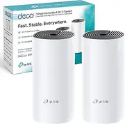 [TP-Link] Deco M4 Whole Home Mesh Wi-Fi System, Seamless and Speedy Up to 2800 Sq ft Coverage, Work with Amazon Echo/Alexa, Router and Wi-Fi Booster Replacement, Parent Control, Pack of 2, White (UK Version)