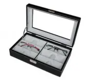 6 Grid Sunglasses & Glasses Organizer Case Display Storage Box PU Leather