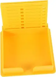 Angoily Counter Tabletop Display Labels Sticker Label Dispenser Sticker Display Holder Note Organizer Retro Note Pad Holder Self-Stick Note Pad Holders Week Label Holder Plastic Yellow