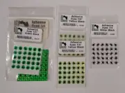 Hareline Adhesive Eyes 1/4 - Silver/Black - Yellow/Black - Green/Black