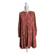 Terra & Sky Mini Peasant Dress Size 1X Plus Multicolor Tiered