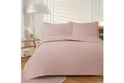 Morris Blush Ultrasonic Embossed Lightly Quilted Reversible Coverlet Set King