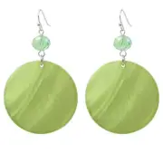 Big Natural Shell Drop Earrings Trendy Fashion Red Green Teal Pendant Dangling E