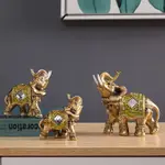 泰國樹脂工藝品大象新品家居用品三隻象 創意INS裝飾品大象擺件