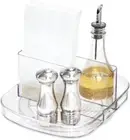 Linus Lazy Susan Turntable Napkin and Condiments Holder - Clear