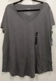 Torrid Women's Super Soft Classic V Neck Gray T-Shirt, 2