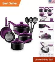 Pots And Pans Set Kitchen Cookware Sets Nonstick Aluminum Cooking Essentials ...
