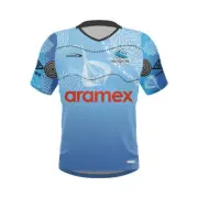 Cronulla Sharks CLASSIC NRL Mens Indigenous Training Tee | Blue by Sporting Hous