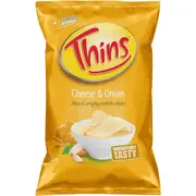 Thins Cheese and Onion Potato Chips Pack 175g