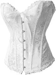 [nicylin] Bustier Corset Women Lace Up Boned Overbust Elegant Body Shaper Corset Top S Black Shapewear