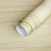 COVWALL 40cmx3m Light Oak Wood Grain Contact Paper Self Adhesive Waterproof Cabinet Vinyl Wrap Off-White 3d Woods Texture Peel and Stick Wallpaper Gloss Wall Paper Roll for Furniture Countertop RV DIY