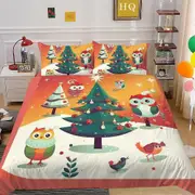 v2838 Bed Sheets Christmas Gifts Kids Decor 3 Duvet Cover Set Super Soft Bed Linen Bed Sheets IU2838