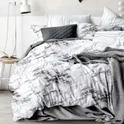 Dreamfields Queen Marble Design Soft Quilt Doona Duvet Cover Set