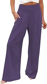 [Elogoog] Womens Capri Pants Yoga Pants Women Wide Leg Pants, Casual Lightweight Beach Palazzo Pants Capri Pants