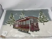 New Pottery Barn Snowfall Cable Car Embroidered Pillow Cover 16" x 26"