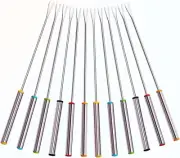 Stainless Steel Fondue Forks,Chocolate Dipping Fork with Heat Resistant Handle,F