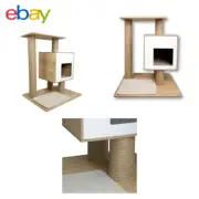 Cat Tree House Condo Furniture Wooden Tower Post Scratching Modern Gym Bed Pet