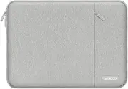MOSISO Laptop Case 13.3 inch, 13-13.3 inch Laptop Sleeve Compatible with MacBook Air/Pro 13 / Pro 14, HP Dell ASUS Lenovo Notebook, Polyester Vertical Computer Sleeve Bag with Pocket, Gray