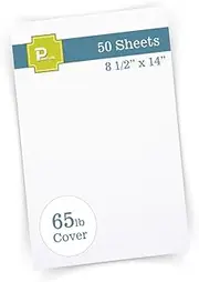 Printure Pure White Legal Size Cardstock (8 1/2” X 14”) - 65lb Cover - Great for Menu Paper, Documents, Programs (50 Sheets)