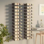 Wall Mounted Wine Rack for 24 Bottles 2 pcs White Iron vidaXL