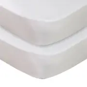 2-pack Jersey Cot Fitted Sheet - White