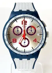 SWATCH, SWISS MADE, HUMPY BUMPY MEN'S CHRONOGRAPH WATCH, SUSN411, NEW IN BOX