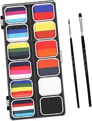 12 Washable Face Body Painting Kit Safe Non-toxic Face Paint Set for Boys and Girls Adults Halloween Party Palette Easy to Mix Store