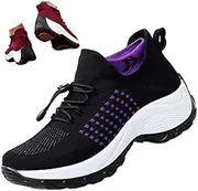 [Keilinia] Women Orthopedic Stretch Cushion Shoes Comfy Cloud Pro Breathe Mesh Sock Fashion Sneakers Antiskid Wedge Running Footwear