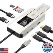 WAVLINK 8 in 1 Docking Station, USB C Hub with 10Gbps M.2 PCIe/SATA SSD Enclo